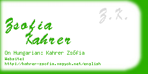 zsofia kahrer business card